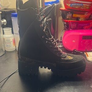 Louis Vuitton Black Combat Boots